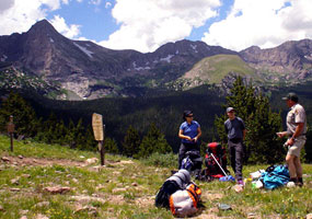 Backpackers at Music Pass