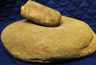 A mortar and pestle used by Cherokee people and found in the park.