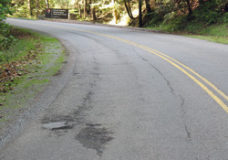 Potholes along the Gatlinburg Bypass