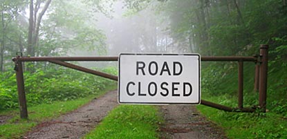 Road Closed sign