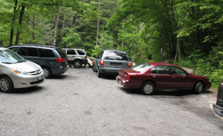 Parking lot confusion at the Sinks.