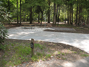 An accessible campsite at Smokemont Campground.