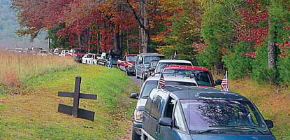 Traffic congestion in Cades Cove.