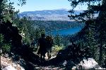 Hikers above Phelps Lake