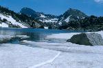 Alpine lake in spring