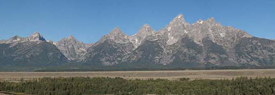 View of Teton Range from Teton Point Turnout.