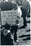 Protestor during Presidential visit in 1976