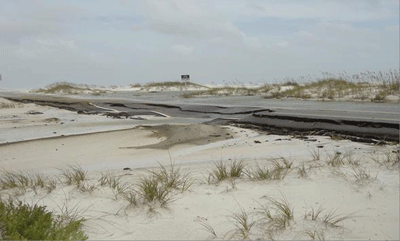 Santa Rosa beach roadway damaged after Hurricane Isaac