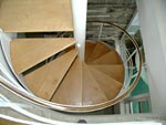 A small, beautifully designed spiral stairway joins the floors in the Ship-On-The-Desert.