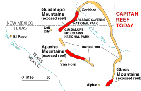 Map of the Capitan Reef