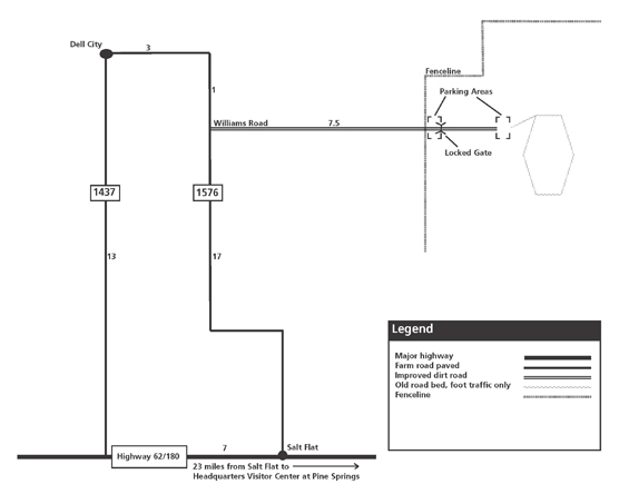 Map to the Salt Basin Dunes