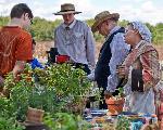 Kitchen Garden display with the Simmons family, park volunteers