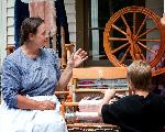 Weaving demonstration at the 1881 Moses Carver House