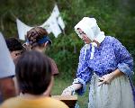 Laundry demonstration at the 1881 Moses Carver House
