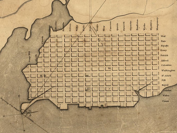 Map of plans for Alexandria, Virginia in 1798