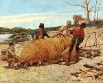 covering the iron frame boat