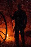 Reenactor in the engine house