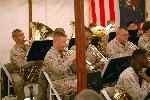 Quantico Marine band play for visitors.