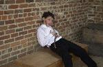 student portrays Watson Brown in the engine house
