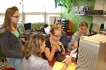 students record voiceovers for their vodcast