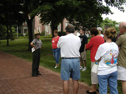 Park ranger gives tour on Camp Hill.