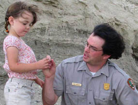 Learning about fossils.