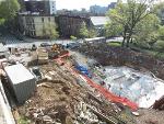 Crews work on foundation at St. Nicholas Park