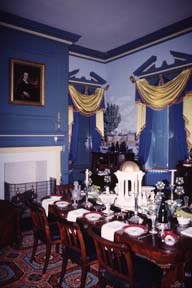 The dining room was designed as a magnificent showplace for entertaining
