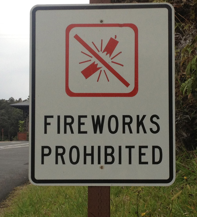 Fireworks Prohibited sign
