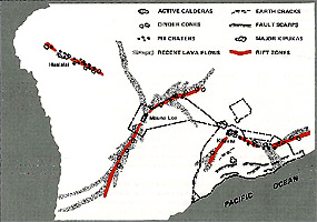 map of geologic features in the park