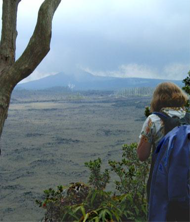 Viewing across the crater