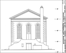 HABS measured drawing of Woodbine Brotherhood Synagogue courtesy of Touro Synagogue NHS