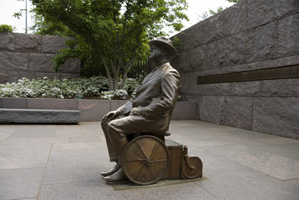 A life-size sculpture of President Roosevelt 