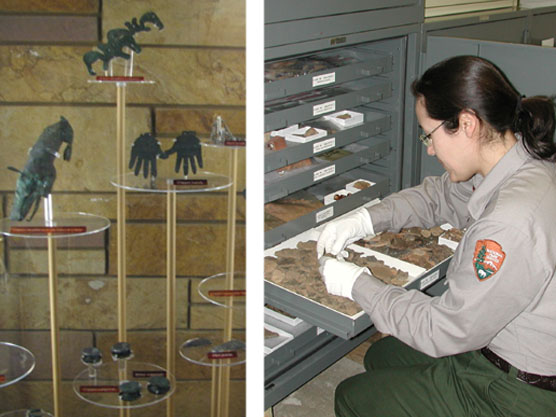 Park collections are housed in the museum and in storage.