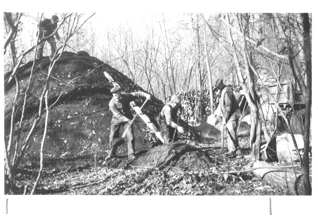 Collier demonstration at Hopewell Furnace in the 1930s