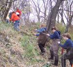 Banks can be steep and slippery
