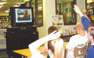 Students participate in distance learning