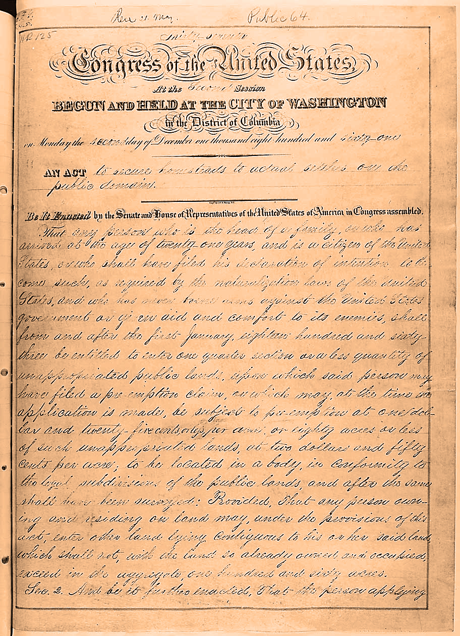 Homestead Act of 1862