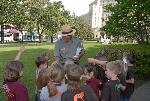 Children in front of ranger