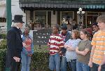 Pres. Jackson talks with high school students