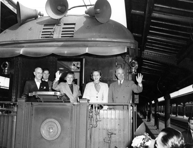 The Truman Family Campaigning on the "Ferdinand Magellan" train in 1948