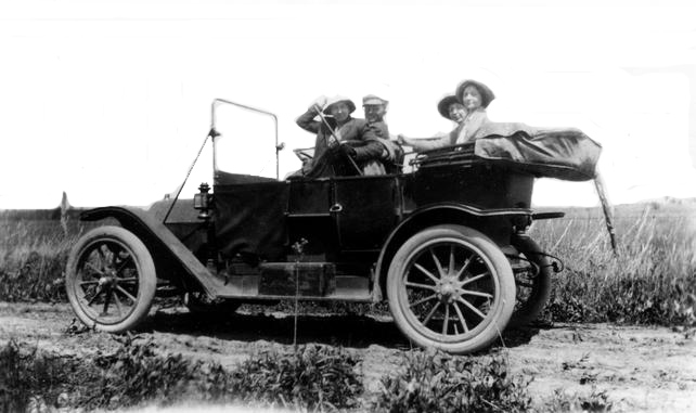 Truman and friends in his 1911 Stafford
