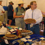 Previewing baskets at auction. Previewing baskets at auction.