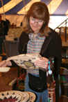 Previewing baskets at auction.