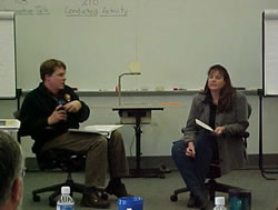 Photo: Becky and David demonstrated the process of certification in a "fish bowl" setting