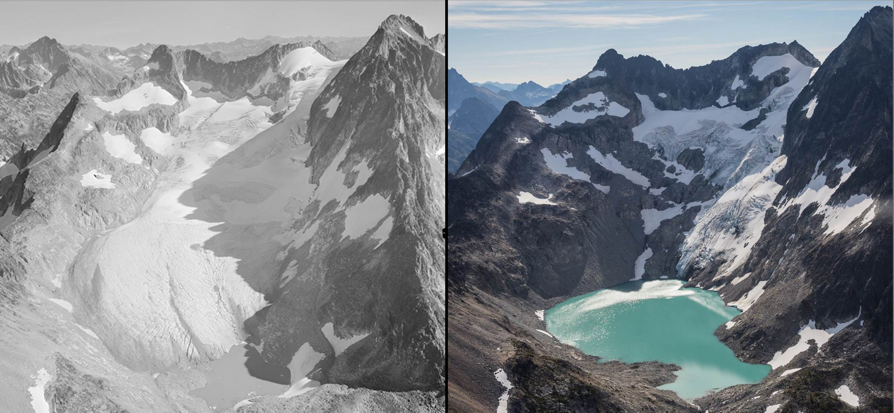Glacier recede 1960 and 2016