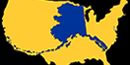 Map of Alaska and the continental United States