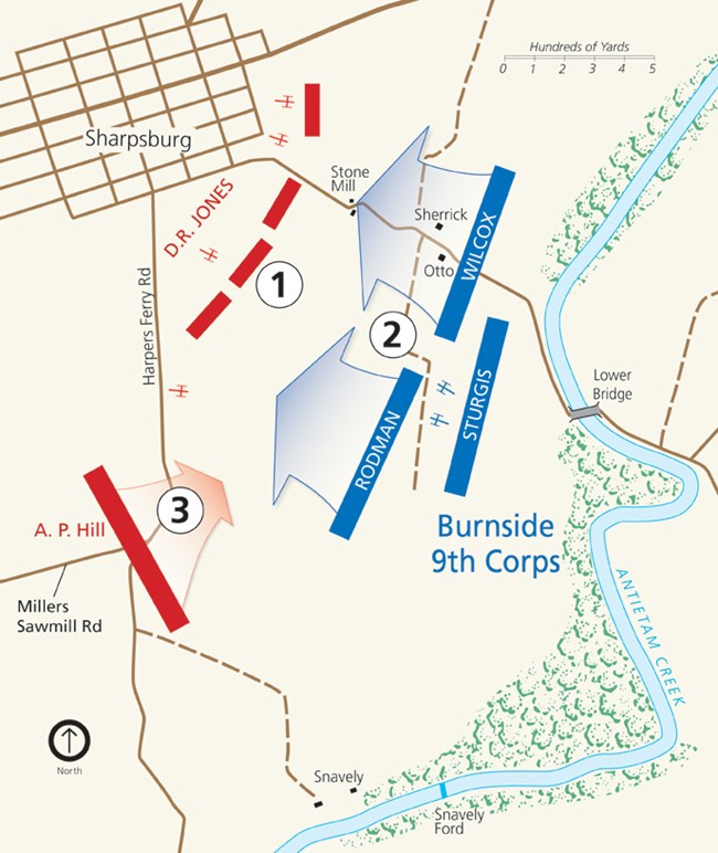 Map of the Final Attack at Antietam