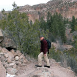 Hiking into Bandelier's backcountry