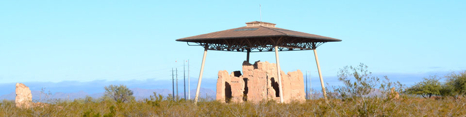 The Great House at Casa Grande Ruins stands out for miles